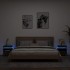 Mesitas de noche con luces LED 2 uds marrón roble