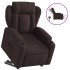 Sillón eléctrico reclinable elevable de tela marrón