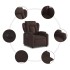 Sillón eléctrico reclinable elevable de tela marrón