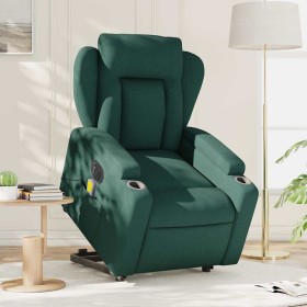 Sillón masaje eléctrico reclinable elevable tela verde