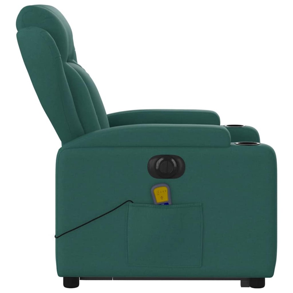 Sillón masaje eléctrico reclinable elevable tela verde