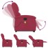 Sillón de masaje reclinable elevable terciopelo rojo