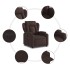 Sillón reclinable eléctrico tela marrón