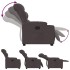 Sillón reclinable elevable tela marrón