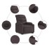 Sillón reclinable elevable tela marrón