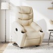 Sillón eléctrico reclinable elevable de tela color crema