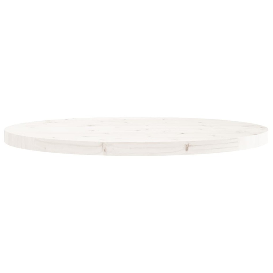 Tablero de mesa redondo madera maciza de pino blanco Ø80x3