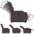 Sillón reclinable elevable tela marrón