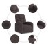 Sillón reclinable elevable tela marrón