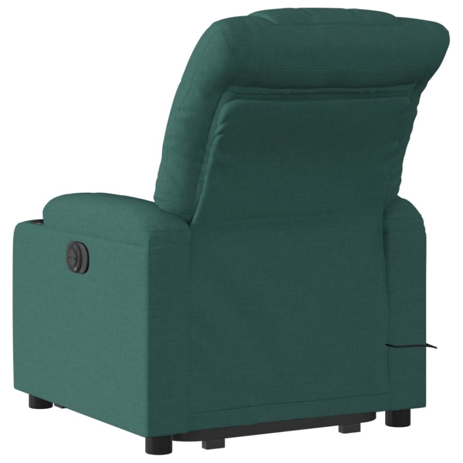Sillón masaje eléctrico reclinable elevable tela verde