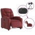 Sillón reclinable eléctrico de cuero sintético rojo