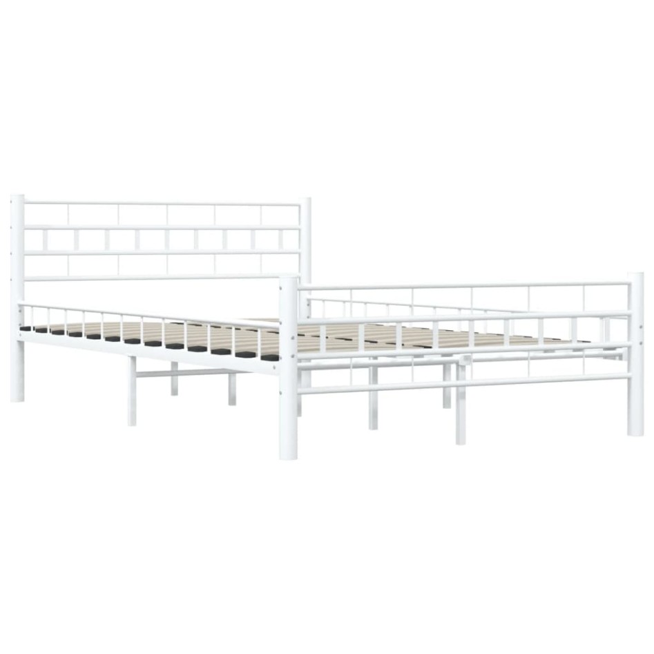 Estructura de cama de metal blanco 120x200