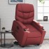 Sillón reclinable elevable cuero artificial rojo