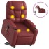 Sillón de masaje elevable eléctrico cuero artificial rojo