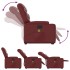 Sillón de masaje elevable eléctrico cuero artificial rojo