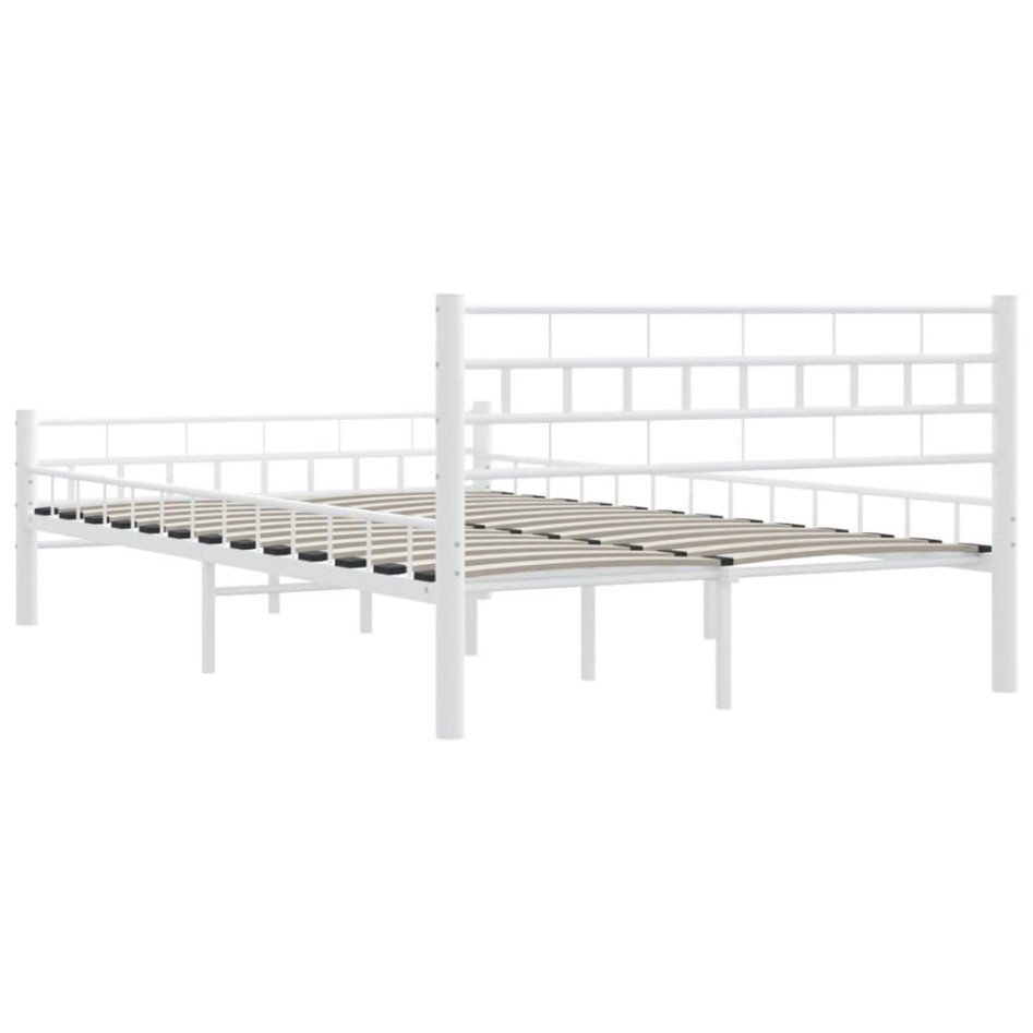 Estructura de cama de metal blanco 120x200