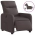 Sillón reclinable eléctrico tela marrón