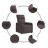 Sillón reclinable eléctrico tela marrón