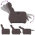 Sillón eléctrico reclinable elevable de tela marrón