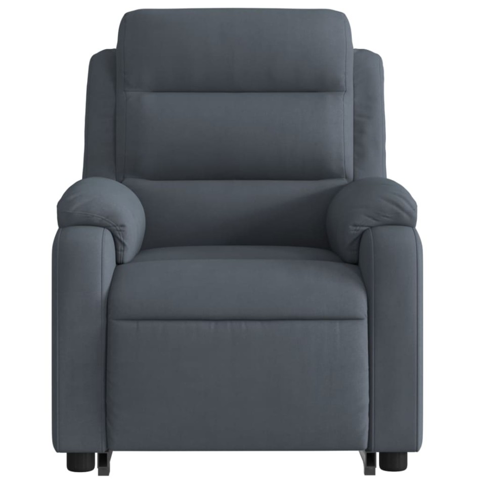 Sillón eléctrico reclinable elevable de terciopelo gris