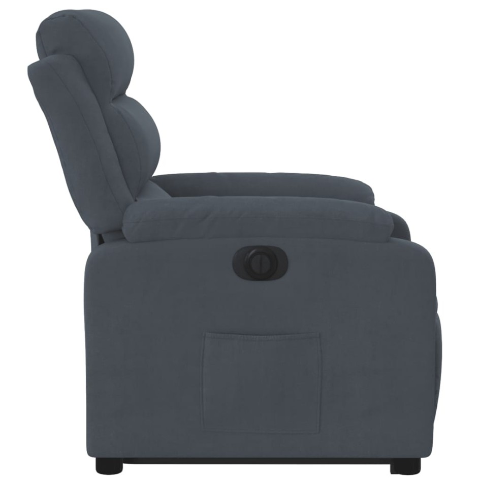 Sillón eléctrico reclinable elevable de terciopelo gris