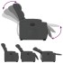 Sillón eléctrico reclinable elevable de tela gris