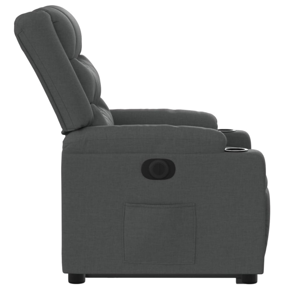 Sillón eléctrico reclinable elevable de tela gris