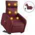 Sillón de masaje elevable eléctrico cuero artificial rojo