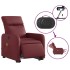 Sillón de masaje elevable eléctrico cuero artificial rojo