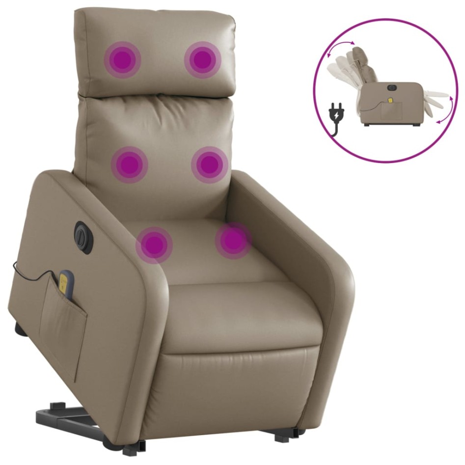 Sillón reclinable de masaje eléctrico cuero sintético