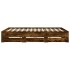 Cama con cajones madera de ingeniería roble ahumado 200x200