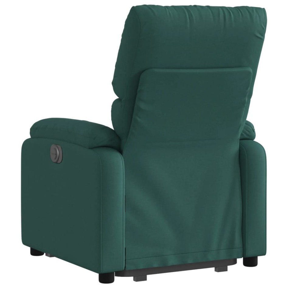 Sillón eléctrico reclinable elevable de tela verde