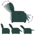 Sillón eléctrico reclinable elevable de tela verde