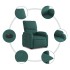 Sillón eléctrico reclinable elevable de tela verde
