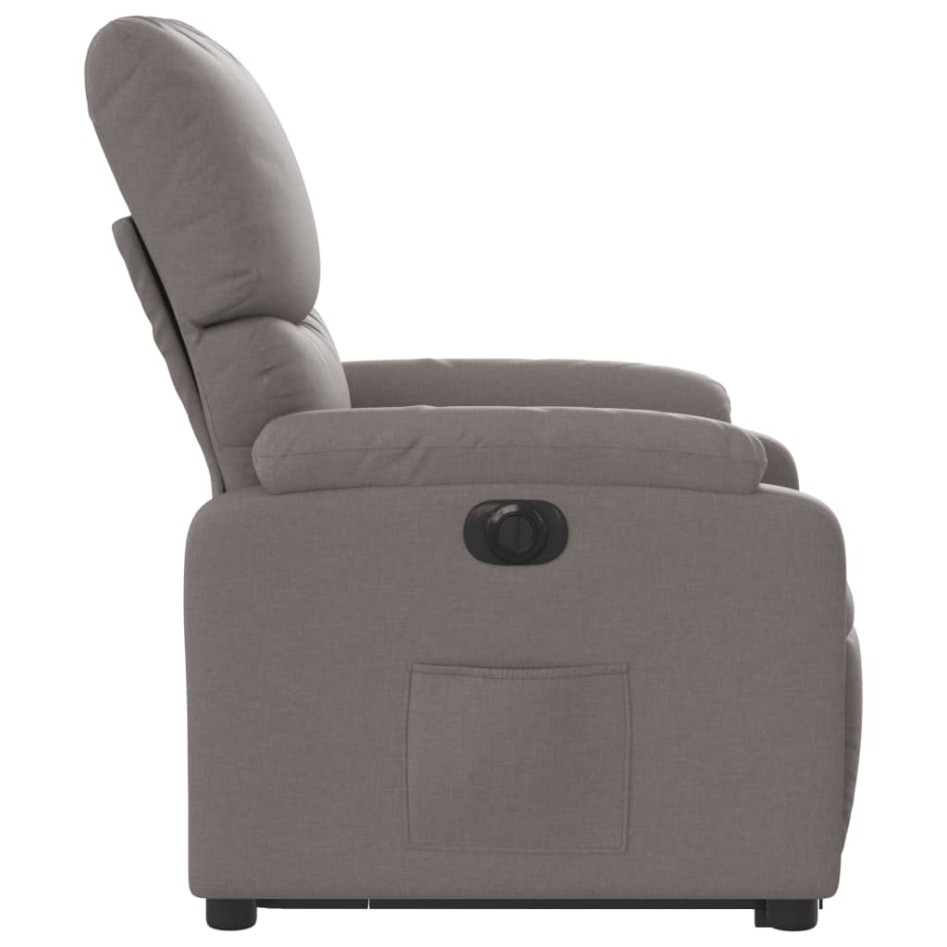 Sillón eléctrico reclinable elevable de tela gris