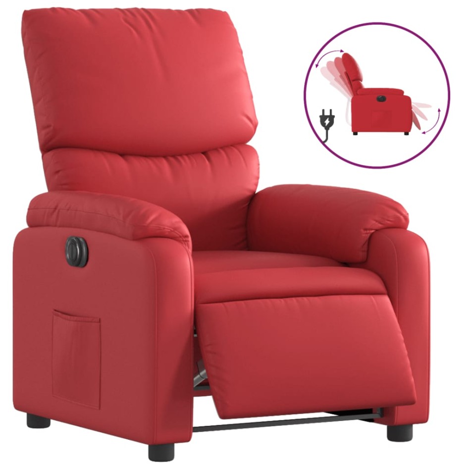 Sillón reclinable eléctrico de cuero sintético