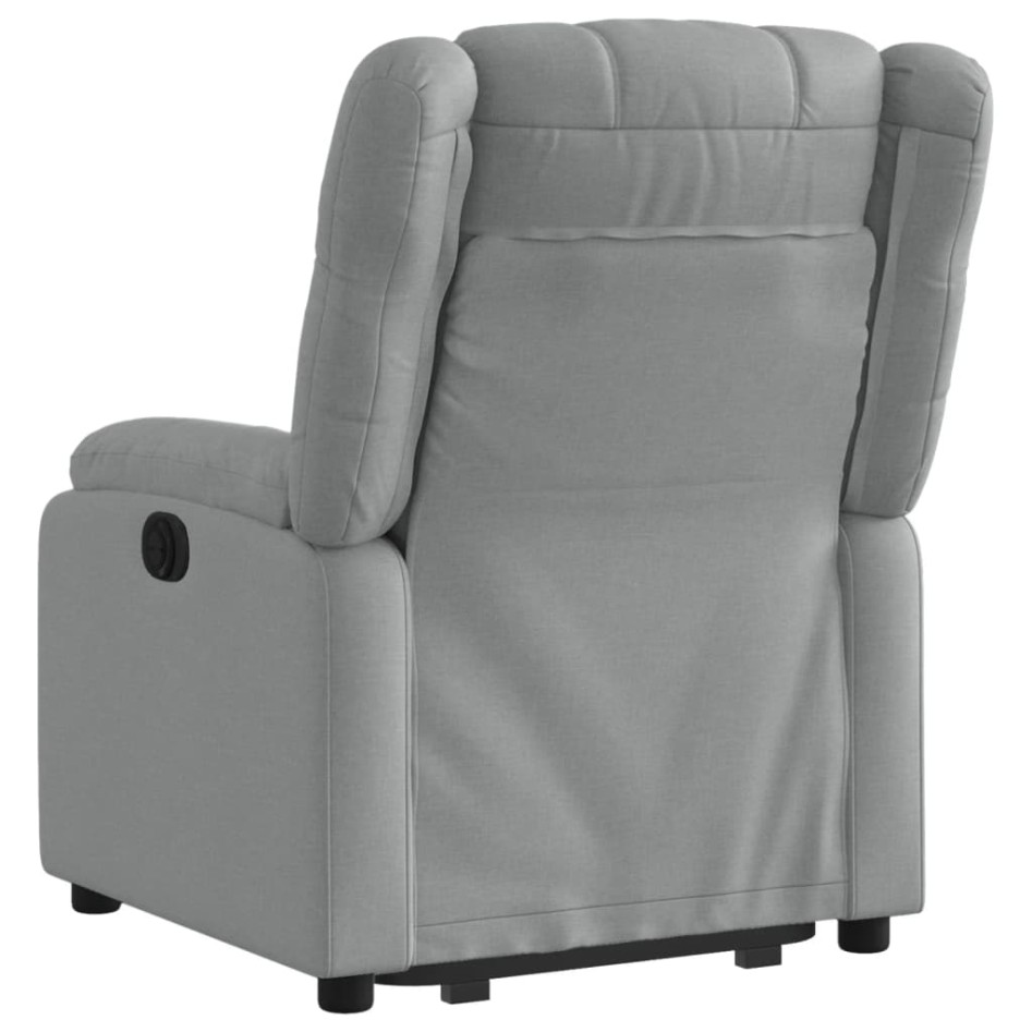 Sillón eléctrico reclinable elevable de tela gris
