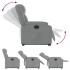 Sillón eléctrico reclinable elevable de tela gris