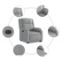 Sillón eléctrico reclinable elevable de tela gris