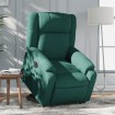 Sillón eléctrico reclinable elevable de tela verde oscuro