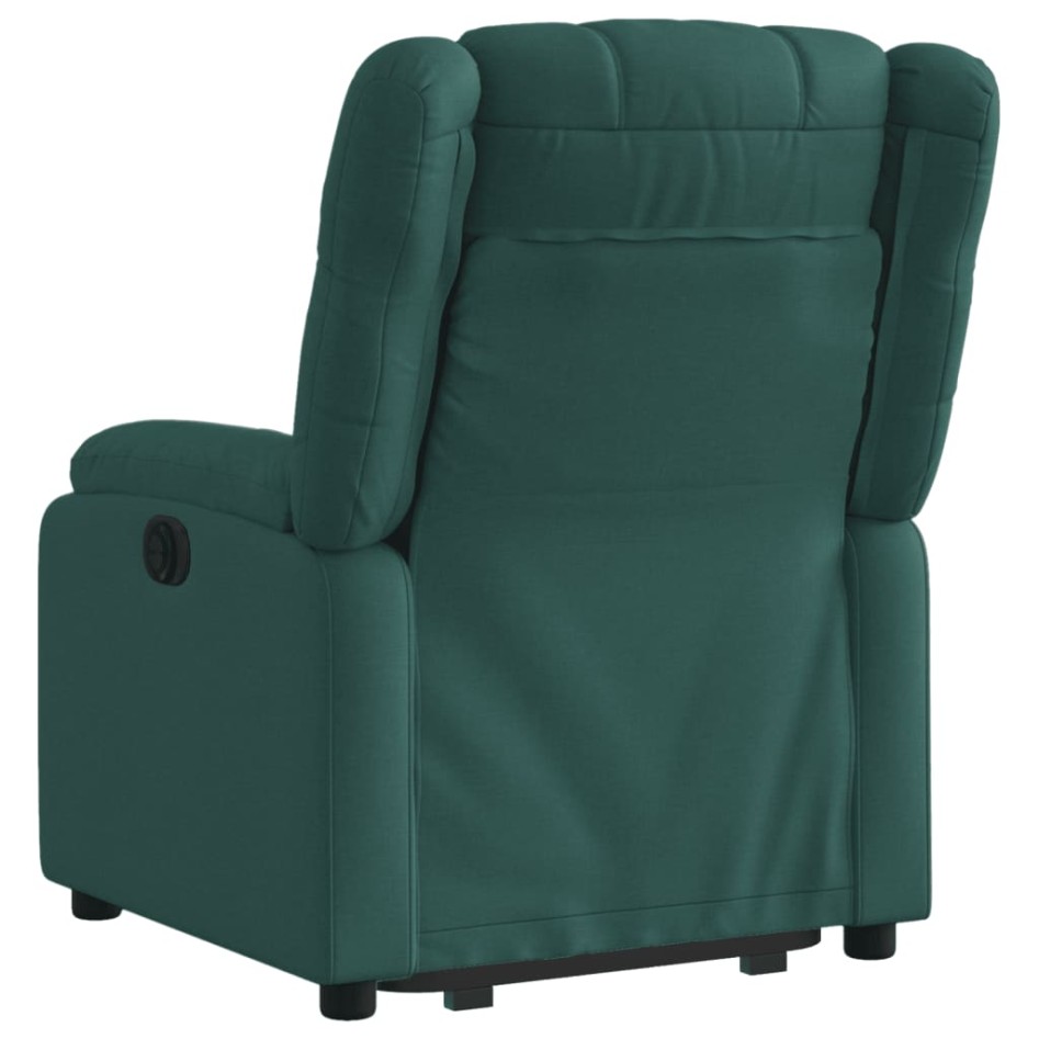 Sillón eléctrico reclinable elevable de tela verde