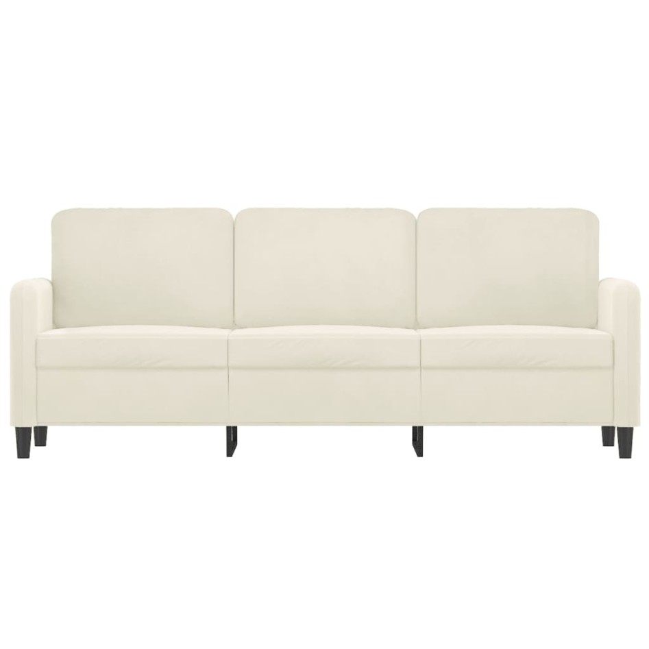 Sofá de 3 plazas terciopelo color crema 180