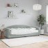 Sofá cama con colchón terciopelo gris claro 80x200