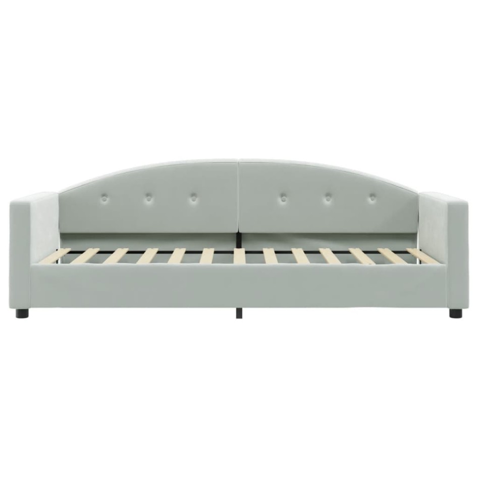 Sofá cama con colchón terciopelo gris claro 80x200