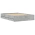 Cama con cajones madera de ingeniería gris hormigón 120x190