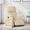 Sillón reclinable masaje eléctrico tela microfibra color crema