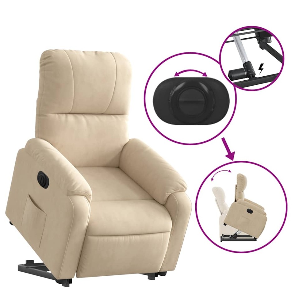 Sillón eléctrico reclinable elevable tela microfibra