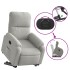 Sillón reclinable elevable tela de microfibra gris