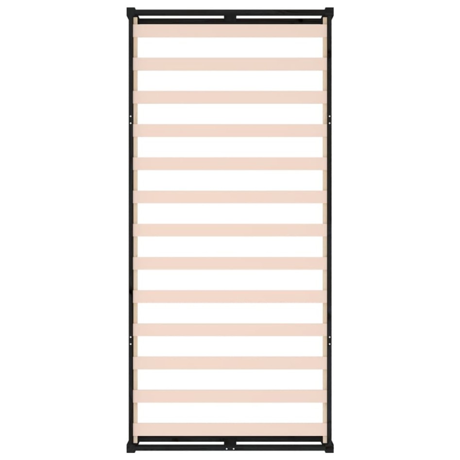 Estructura cama madera maciza individual negro 75x190