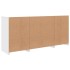 Aparador con luces LED blanco 142,5x37x67